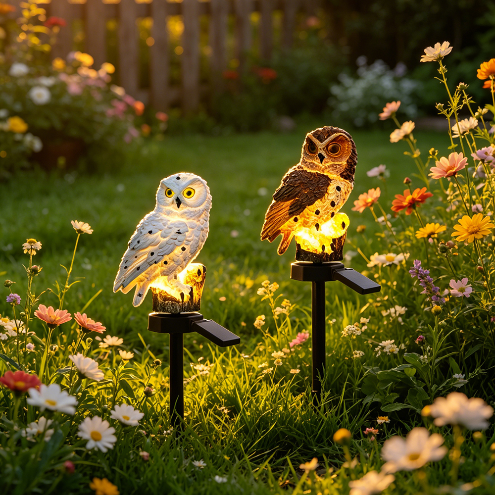 Resin Art Resin - Owl Solar Light, Resin Owl Ground
