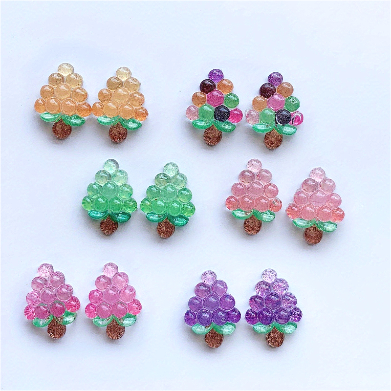 Resin Art Earrings Material - 50pcs Nail Art Ice Through Grape