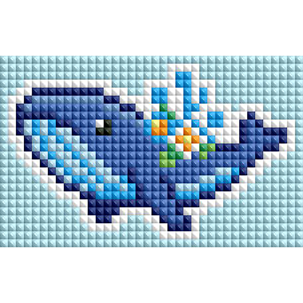 Resin Art Work - Minigem®: Whale and Flower 9.4 cm