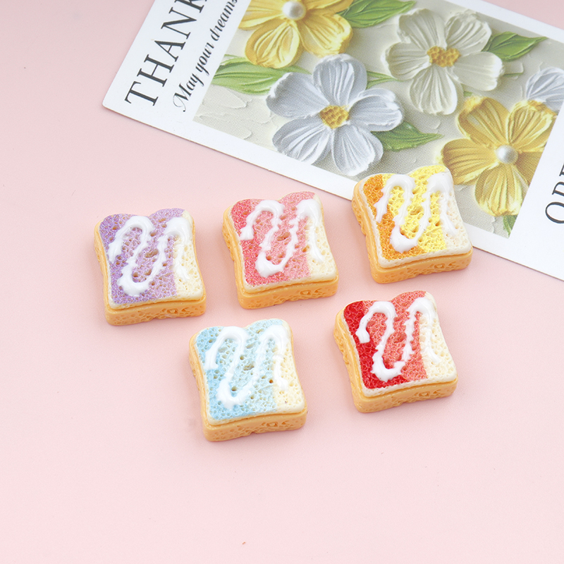 Resin Art Earrings Material - 30/300pcs mini Toast Biscuits Miniatures Resin