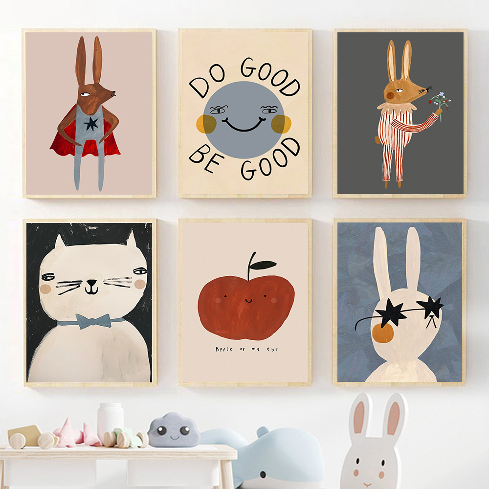 Resin Art Quote - Funny Cartoon Rabbit Bear Animal Wall