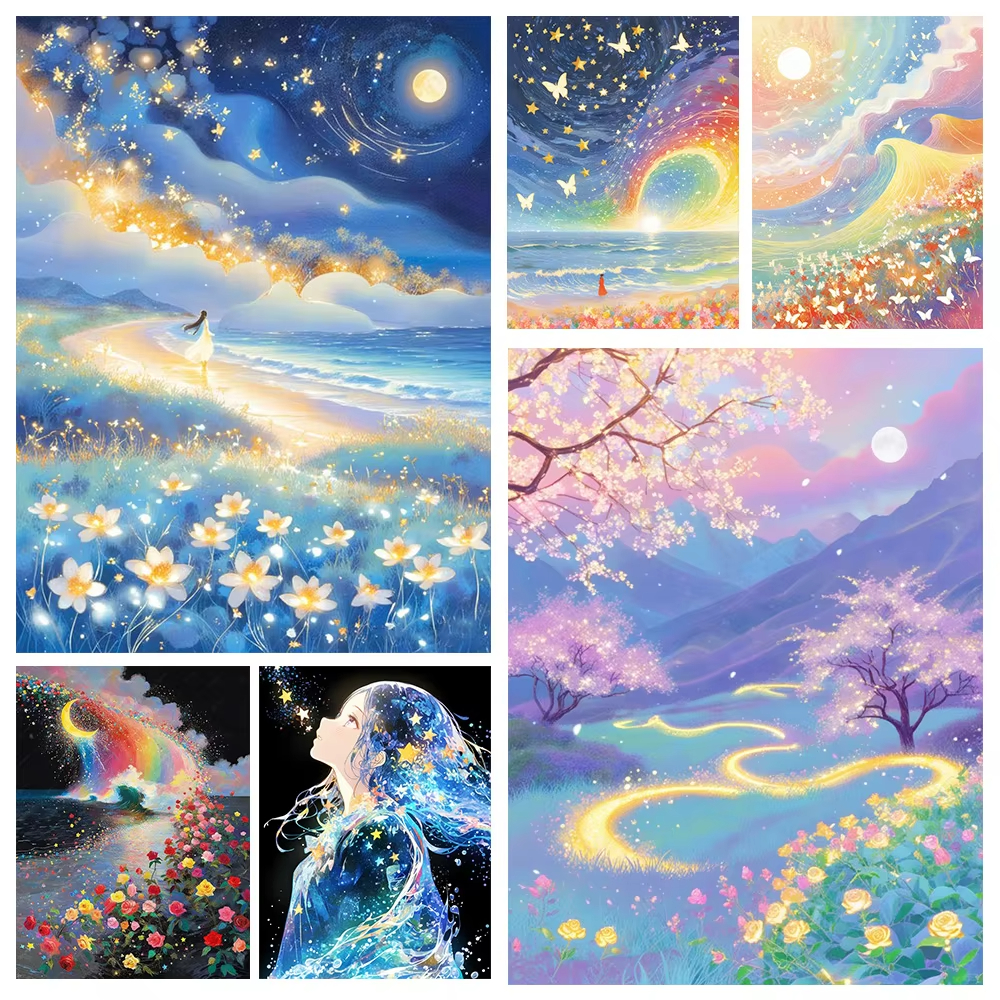 Resin Art For Beginners - 1PC frameless 5D DIY Anime Landscape