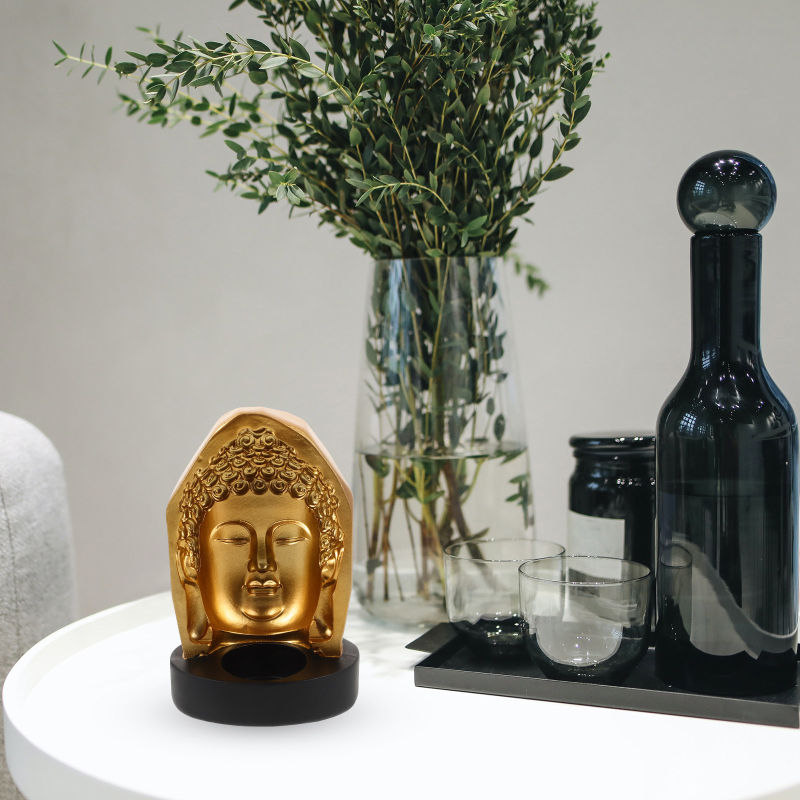 Tea Light Holder Resin Buddha  - Resin Art Resin のレビューと価格