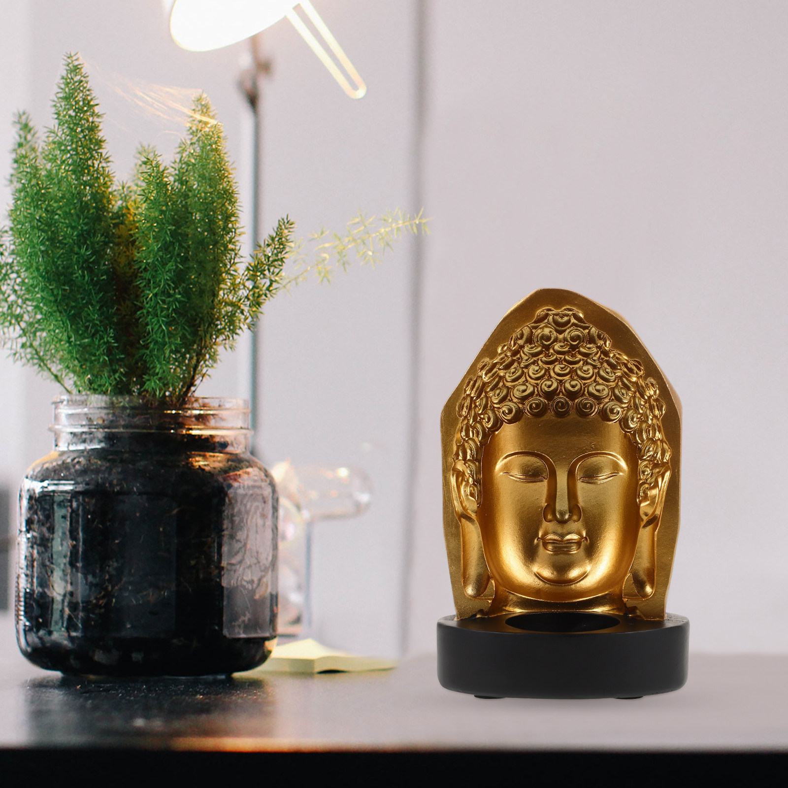 Tea Light Holder Resin Buddha  - Resin Art Resin のレビューと価格