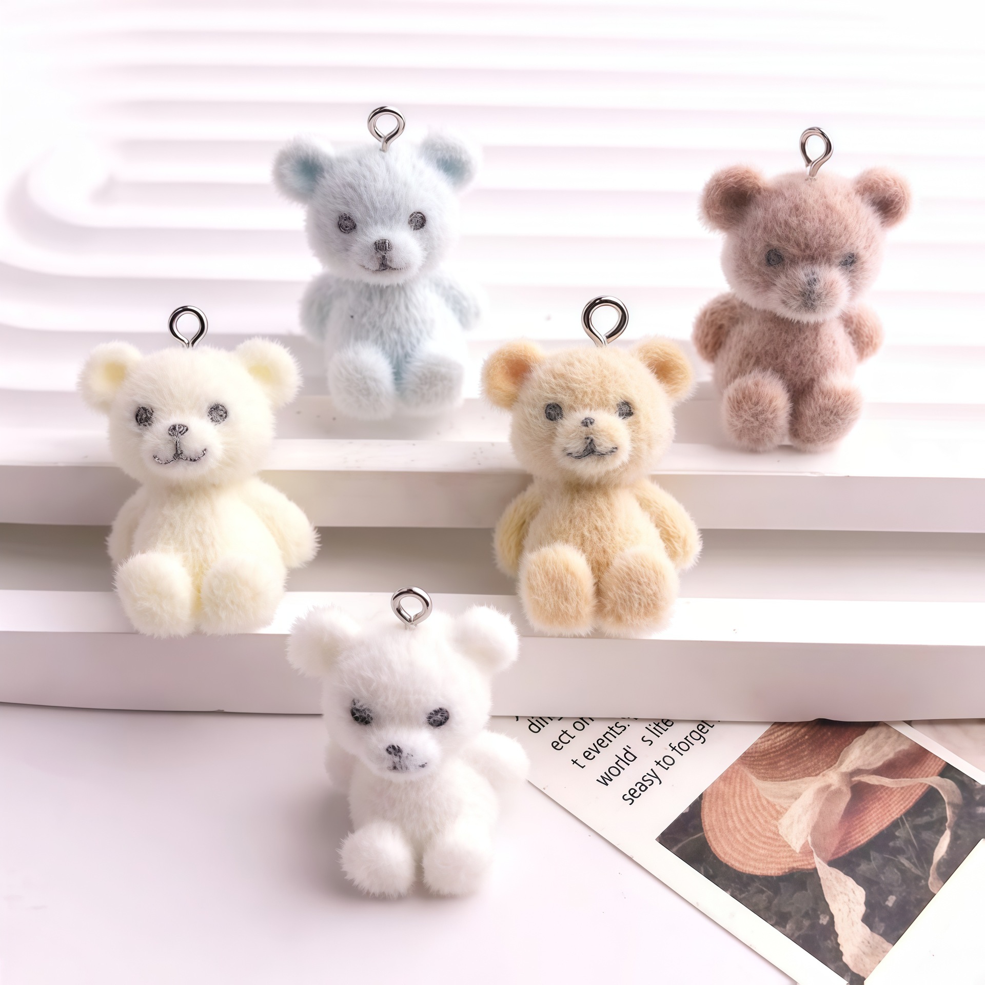 5pcs 3D Flocked Bear Resin Cha - Resin Art Essentials のレビューと価格
