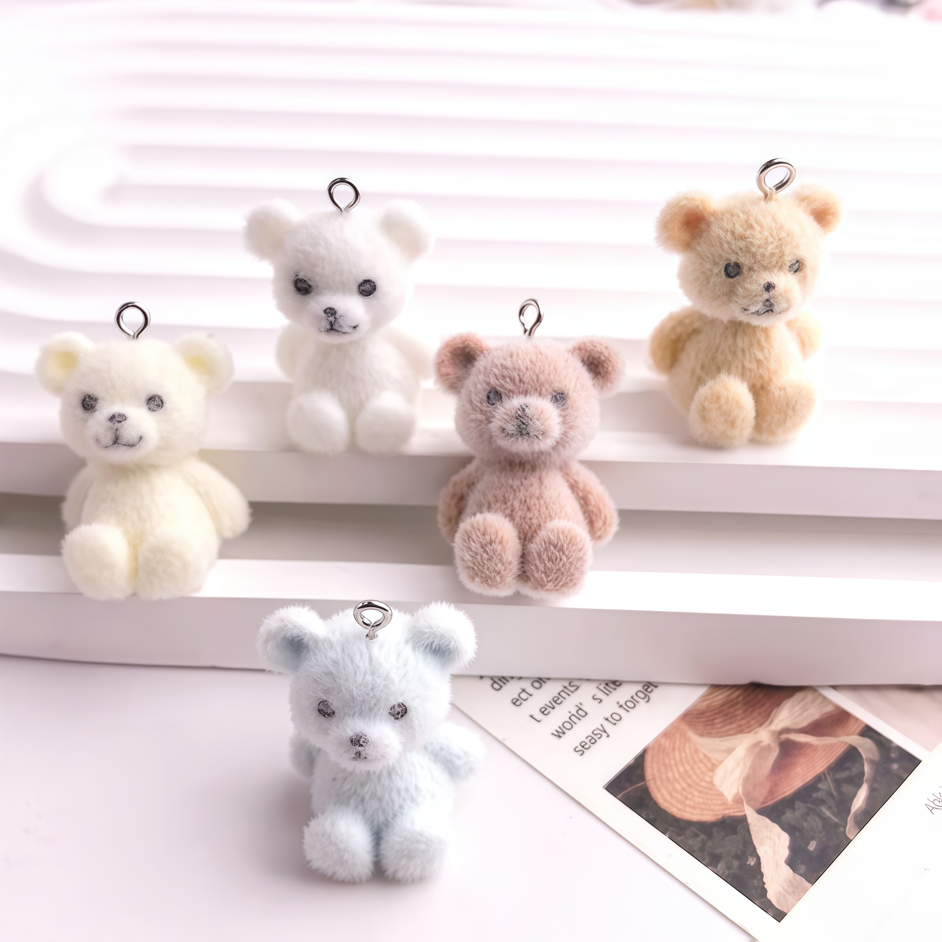 5pcs 3D Flocked Bear Resin Cha - Resin Art Essentials のレビューと価格