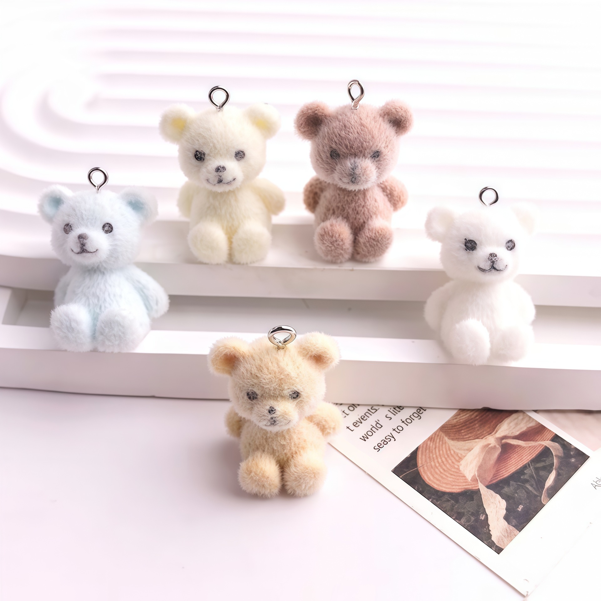 5pcs 3D Flocked Bear Resin Cha - Resin Art Essentials のレビューと価格