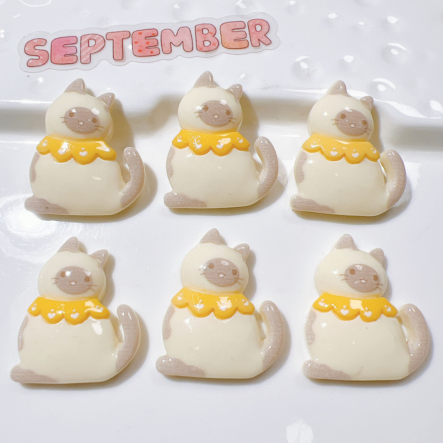 10/20Pcs Cute Bowknot Cat Flat - Resin Art Earrings Material のレビューと価格