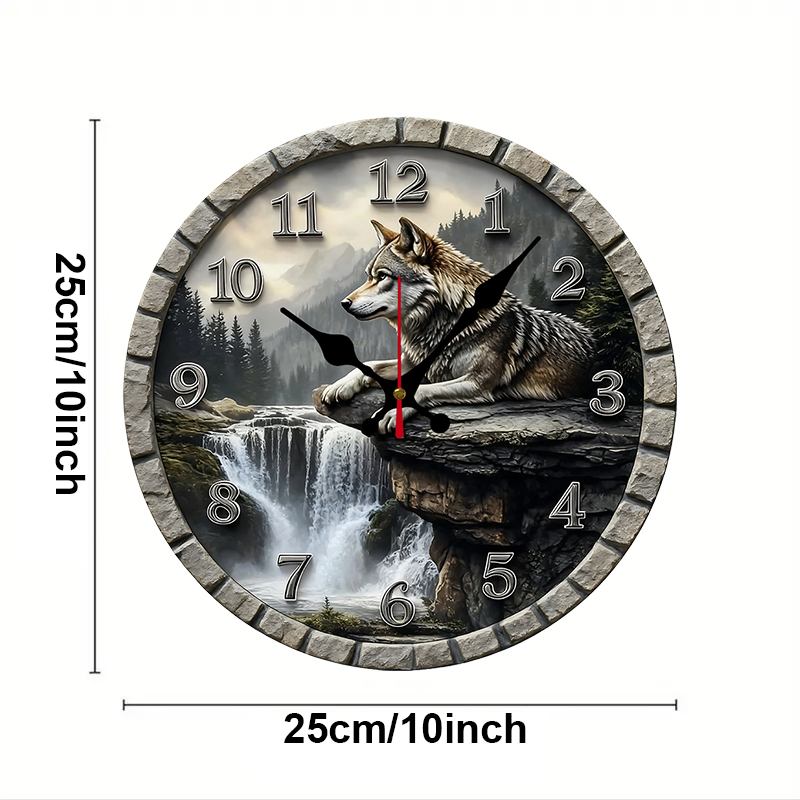 The Wolf On The Cliff Wooden R - Resin Art Wall Clock のレビューと価格