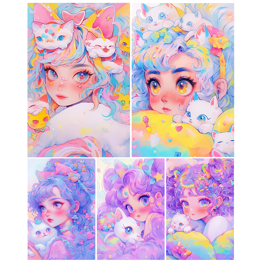 Cartoon Girl Full DIY 5D Round - Resin Art Kits For Adults のレビューと価格