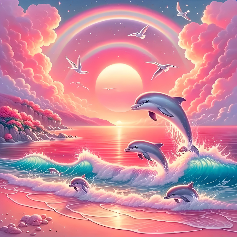 Diamond painting kit, pink sky - Resin Art Work のレビューと価格