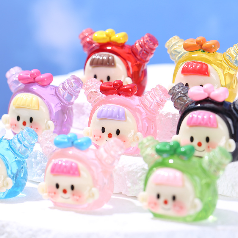 4Pcs Transparent Doll Head Res - Resin Art Earrings Material のレビューと価格