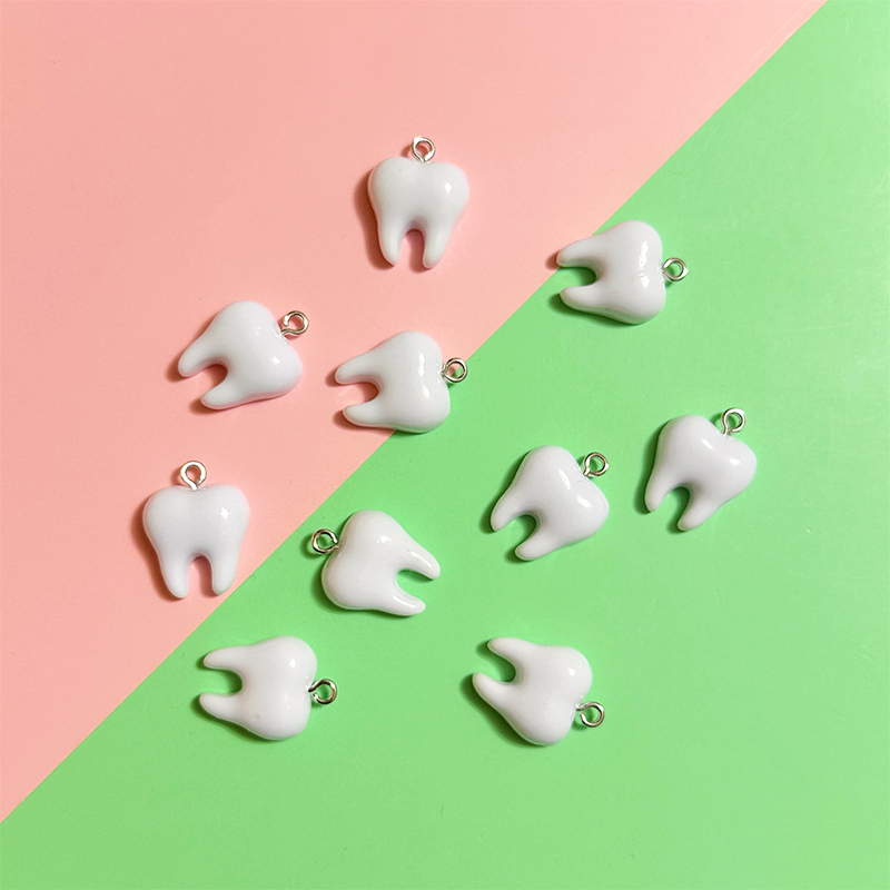 10pcs Cute White Teeth Resin P - Resin Art Essentials のレビューと価格