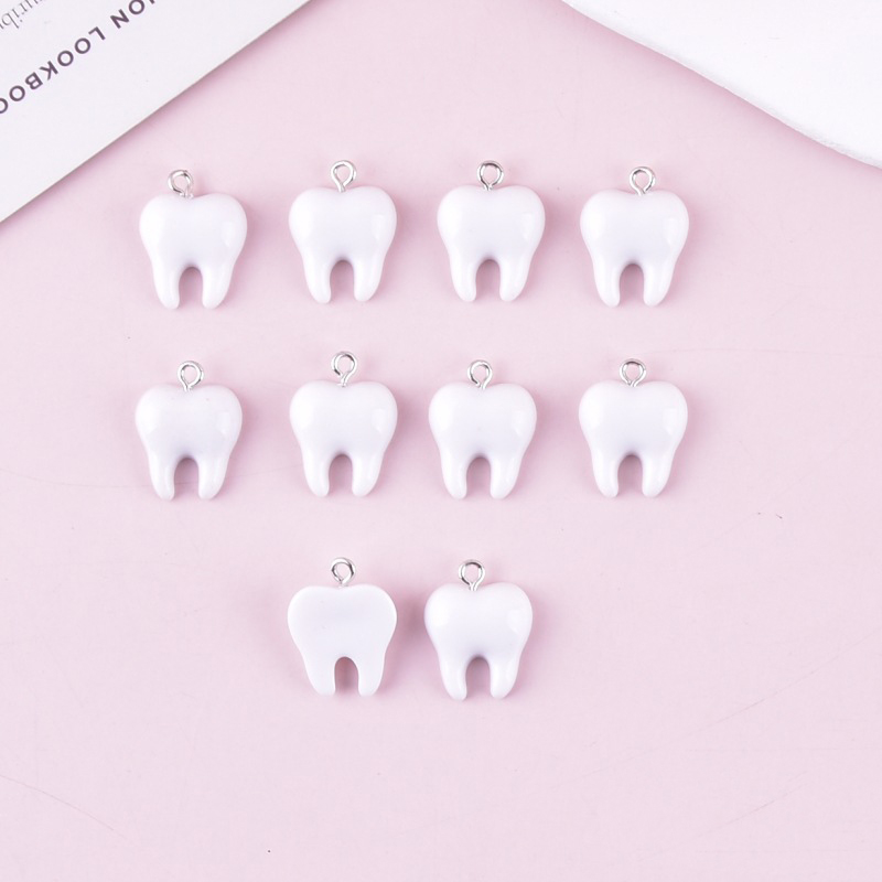 10pcs Cute White Teeth Resin P - Resin Art Essentials のレビューと価格