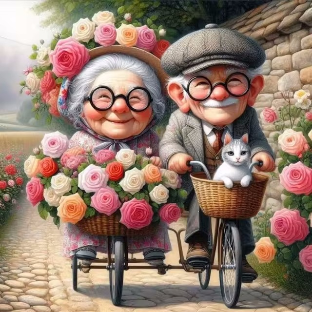 Cartoon Happy Old Couple 5D Fu - Resin Art For Beginners のレビューと価格