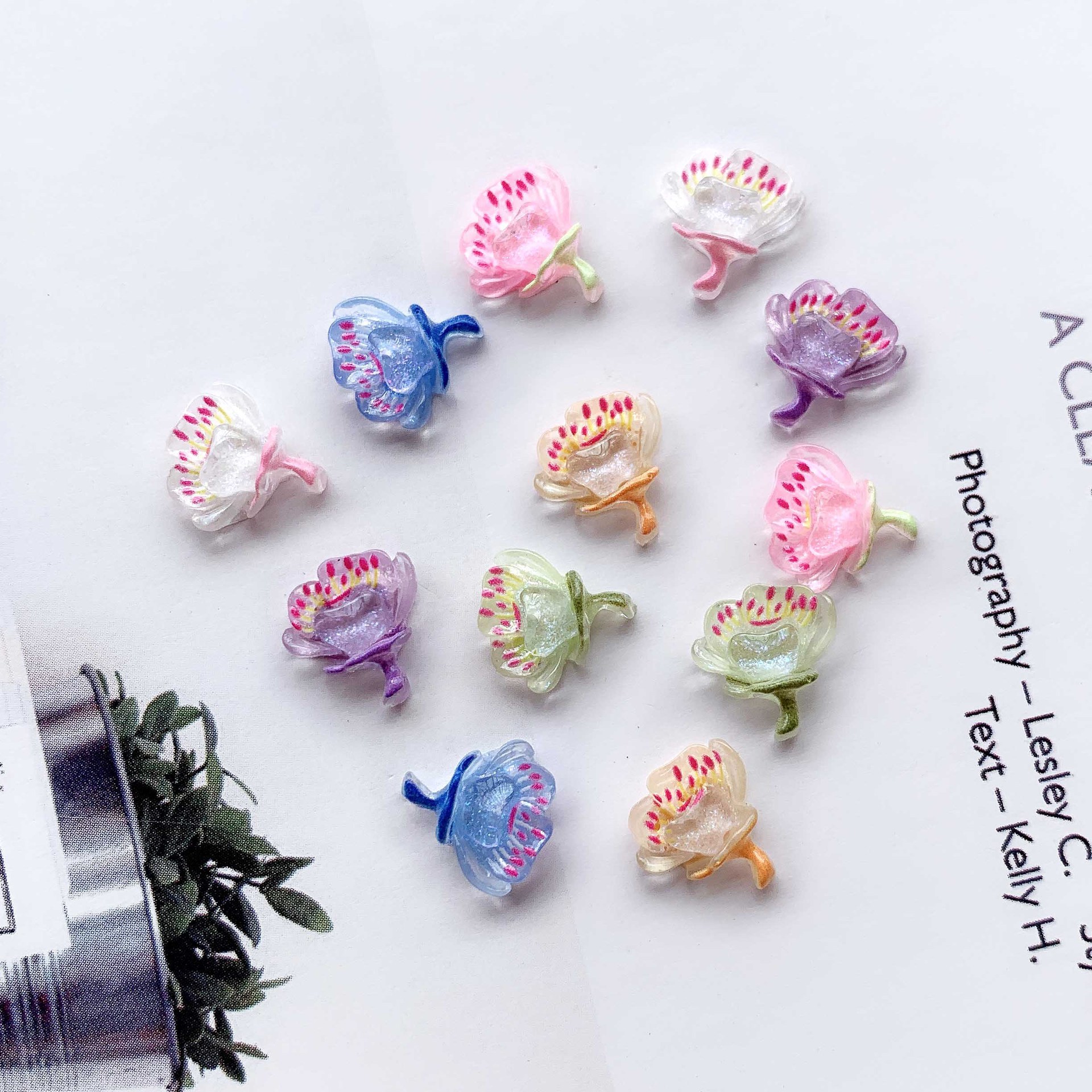 50pcs Nail Art Patch Cherry Bl - Resin Art Earrings Material のレビューと価格