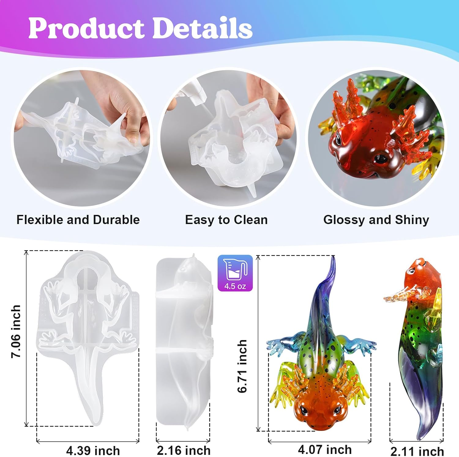 Large Axolotl Resin Molds Sili - Resin Art Resin のレビューと価格
