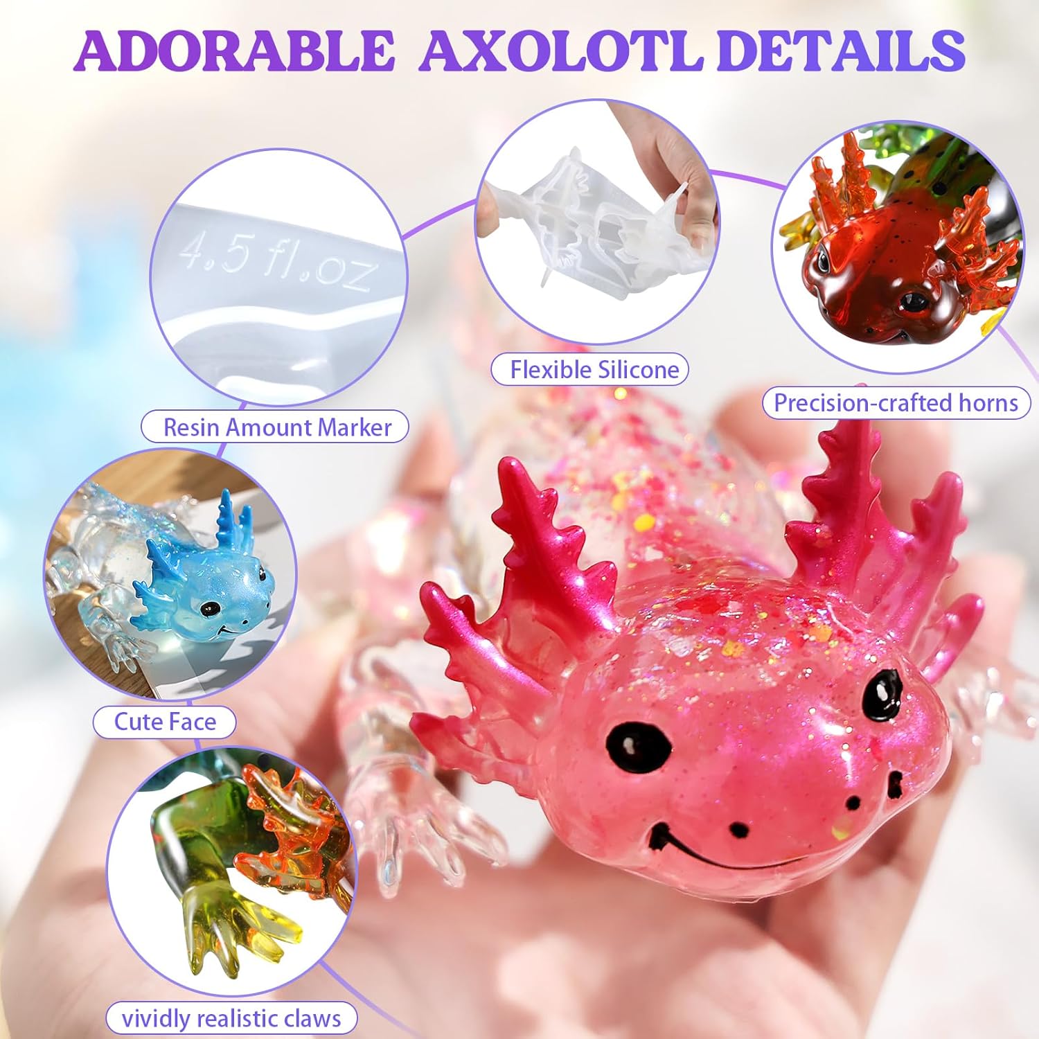 Large Axolotl Resin Molds Sili - Resin Art Resin のレビューと価格