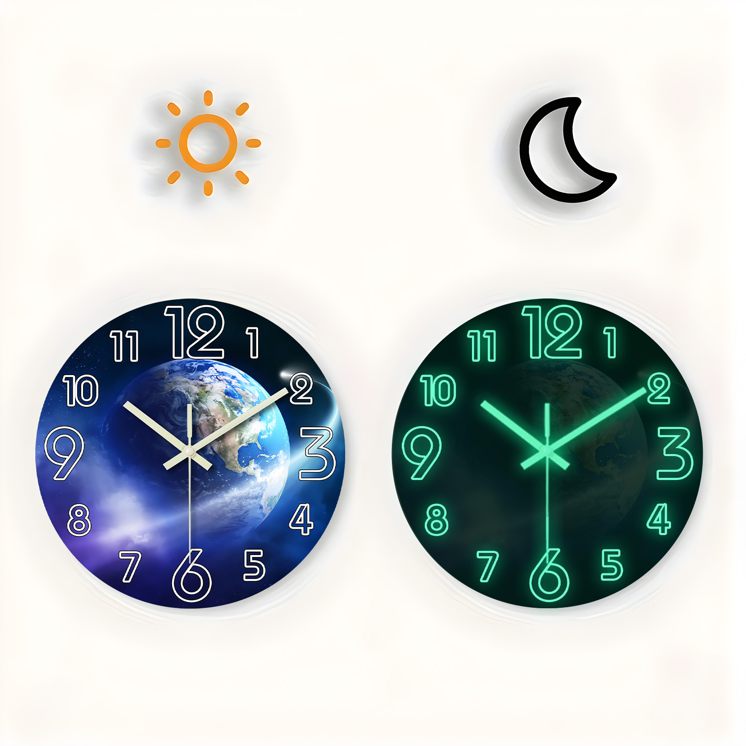 Creative Earth Luminous Wooden - Resin Art Wall Clock のレビューと価格