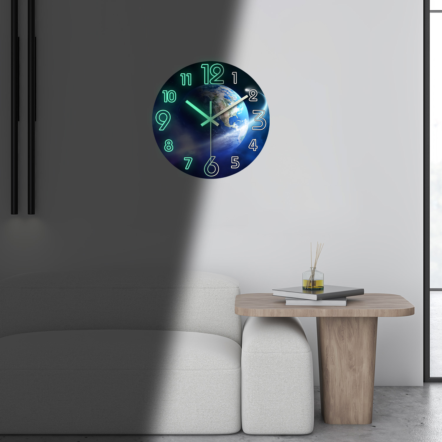 Creative Earth Luminous Wooden - Resin Art Wall Clock のレビューと価格