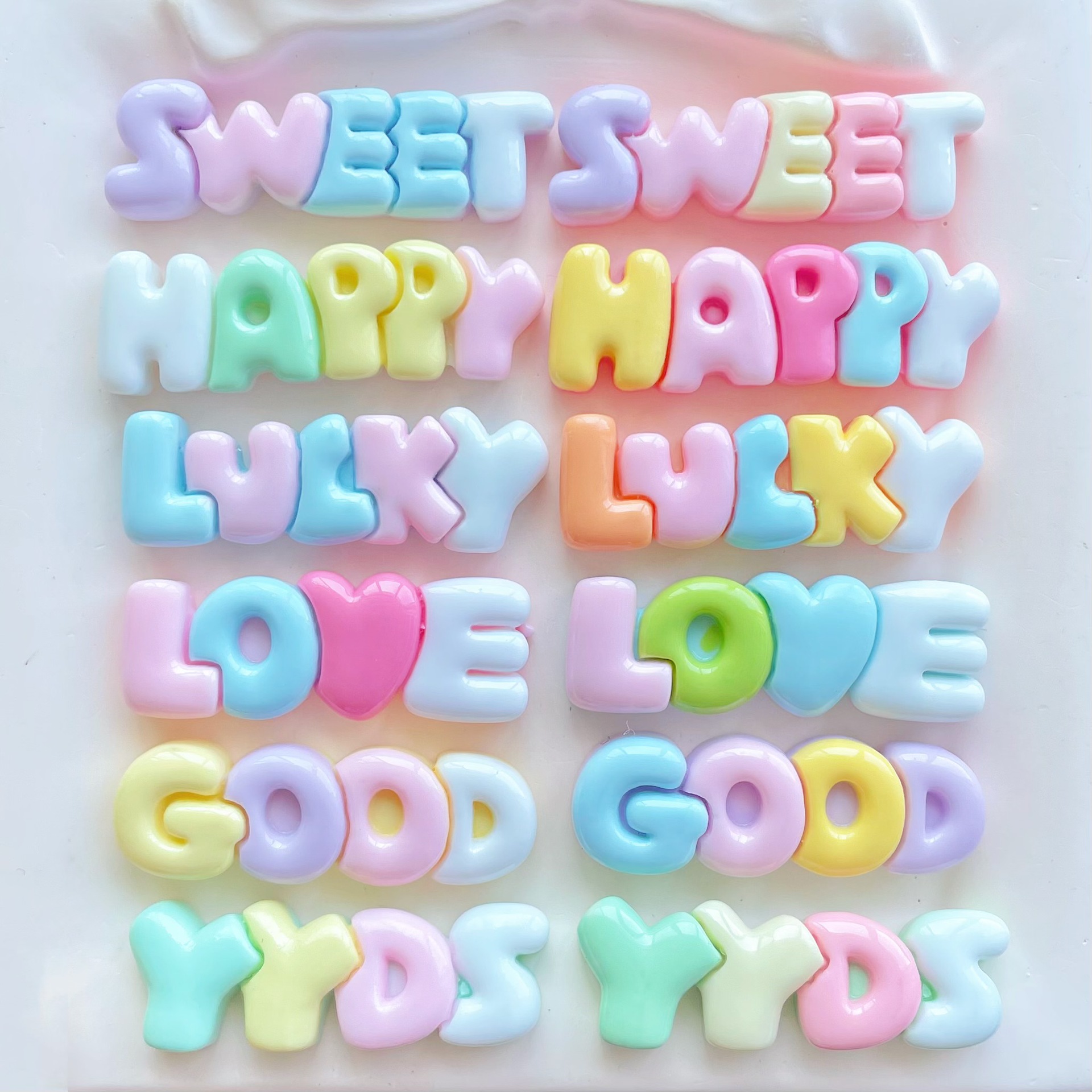 10-30Pcs Color Letter Planar R - Resin Art Earrings Material のレビューと価格