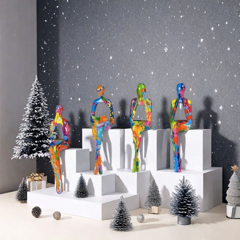 4-Piece Character Abstract Thi - Resin Art Gift For Anniversary のレビューと価格