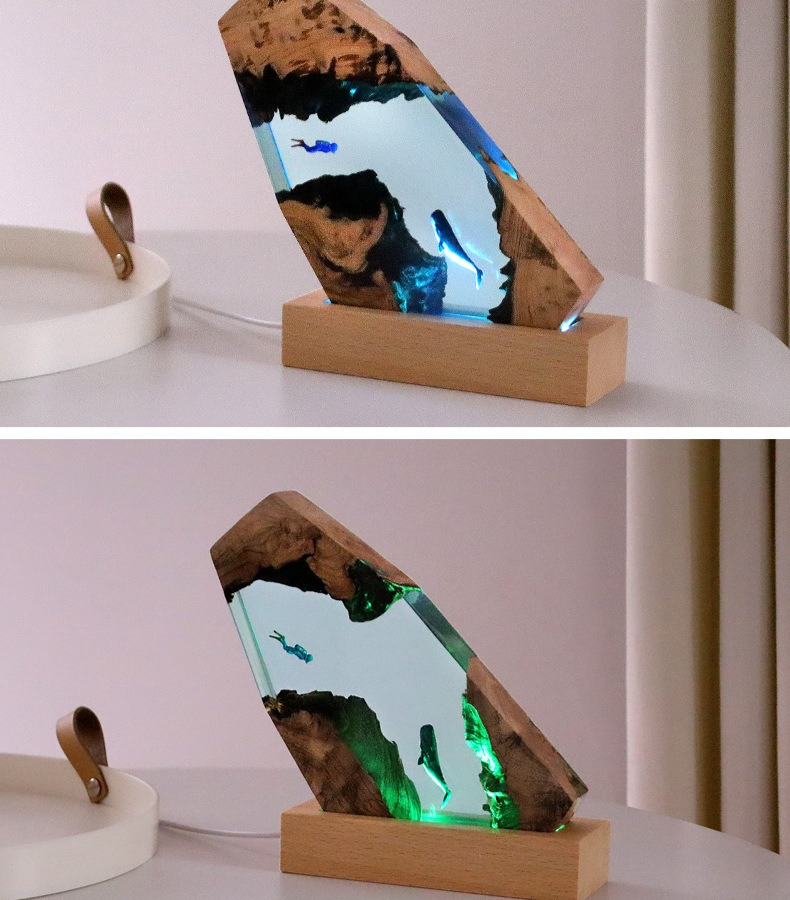 New Underwater Cave Whale Dive - Resin Art Gift For Anniversary のレビューと価格