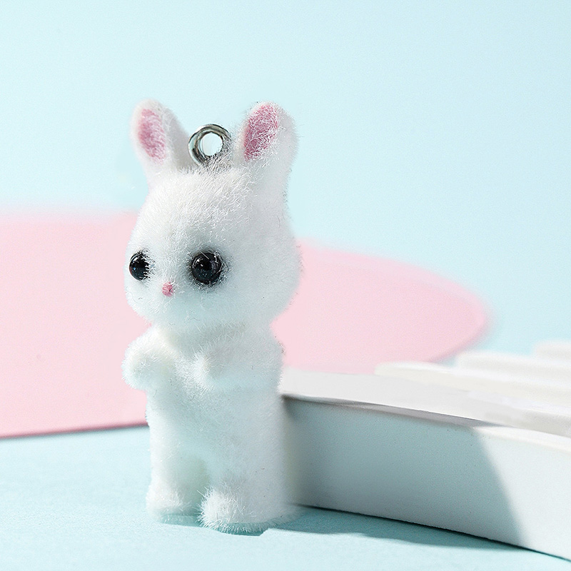 5pcs/lot Cute Flocking Rabbit  - Resin Art Essentials のレビューと価格