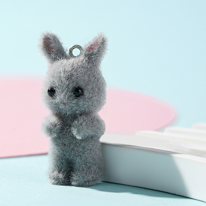 5pcs/lot Cute Flocking Rabbit  - Resin Art Essentials のレビューと価格