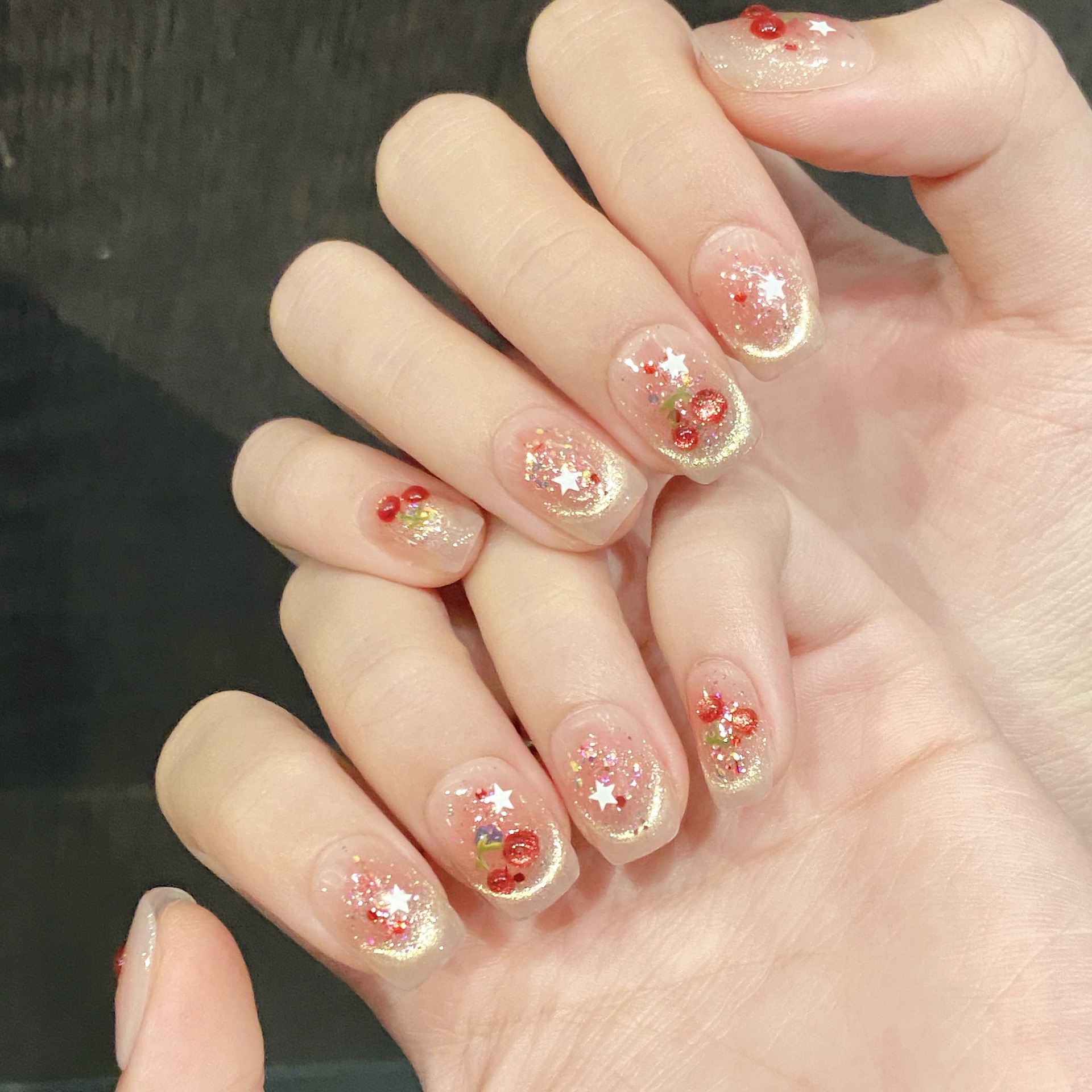 10pcs Sweet Cherry Press On Na - Resin Art Glitter のレビューと価格