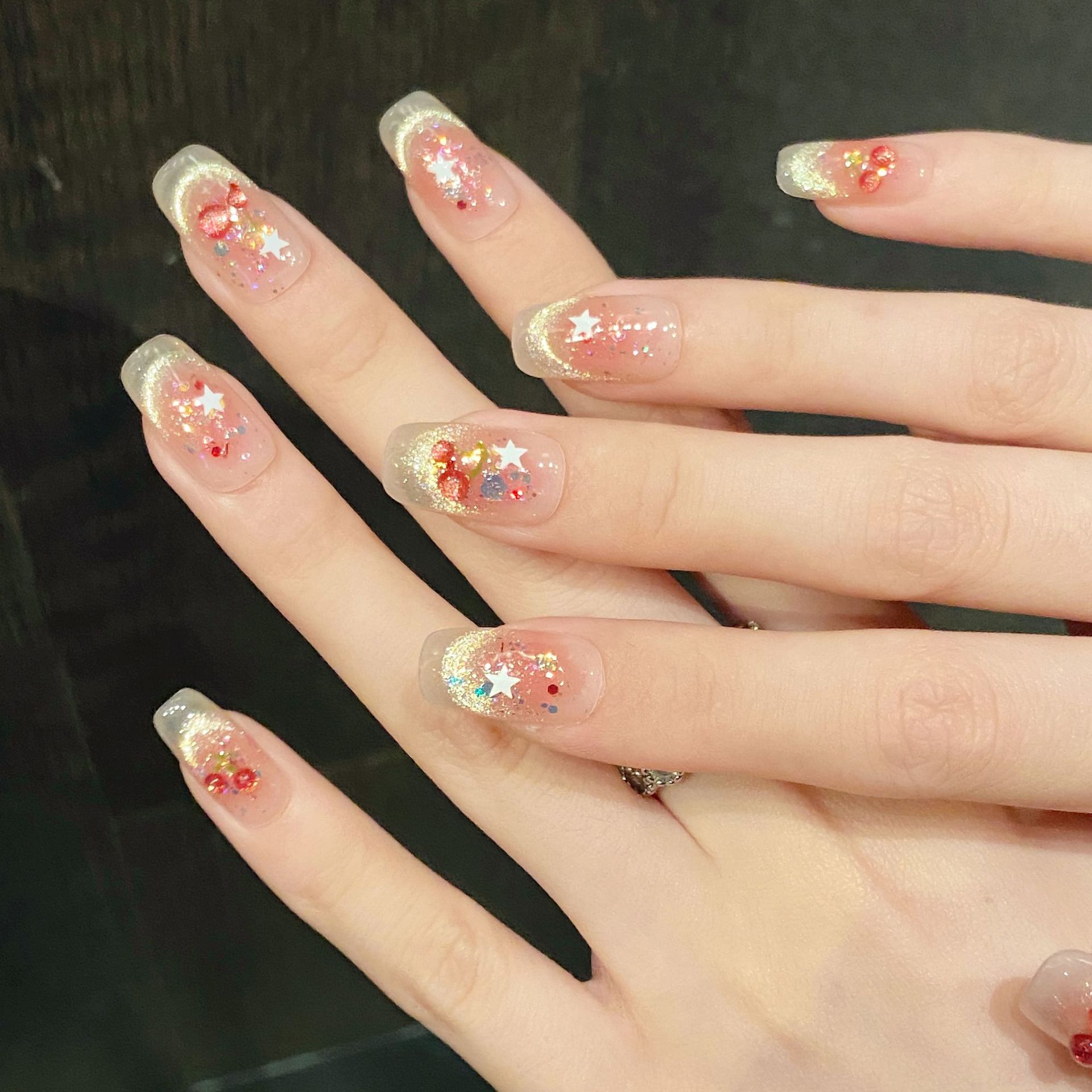 10pcs Sweet Cherry Press On Na - Resin Art Glitter のレビューと価格