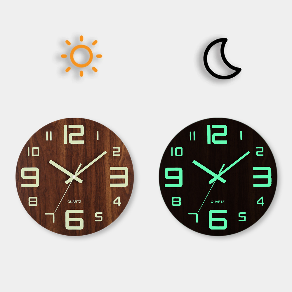 12 Inch Luminous Wall Clock Wo - Resin Art Wall Clock のレビューと価格