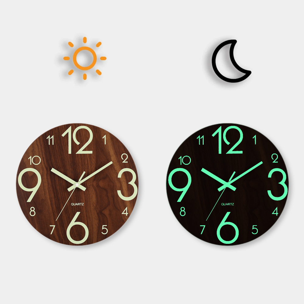 12 Inch Luminous Wall Clock Wo - Resin Art Wall Clock のレビューと価格