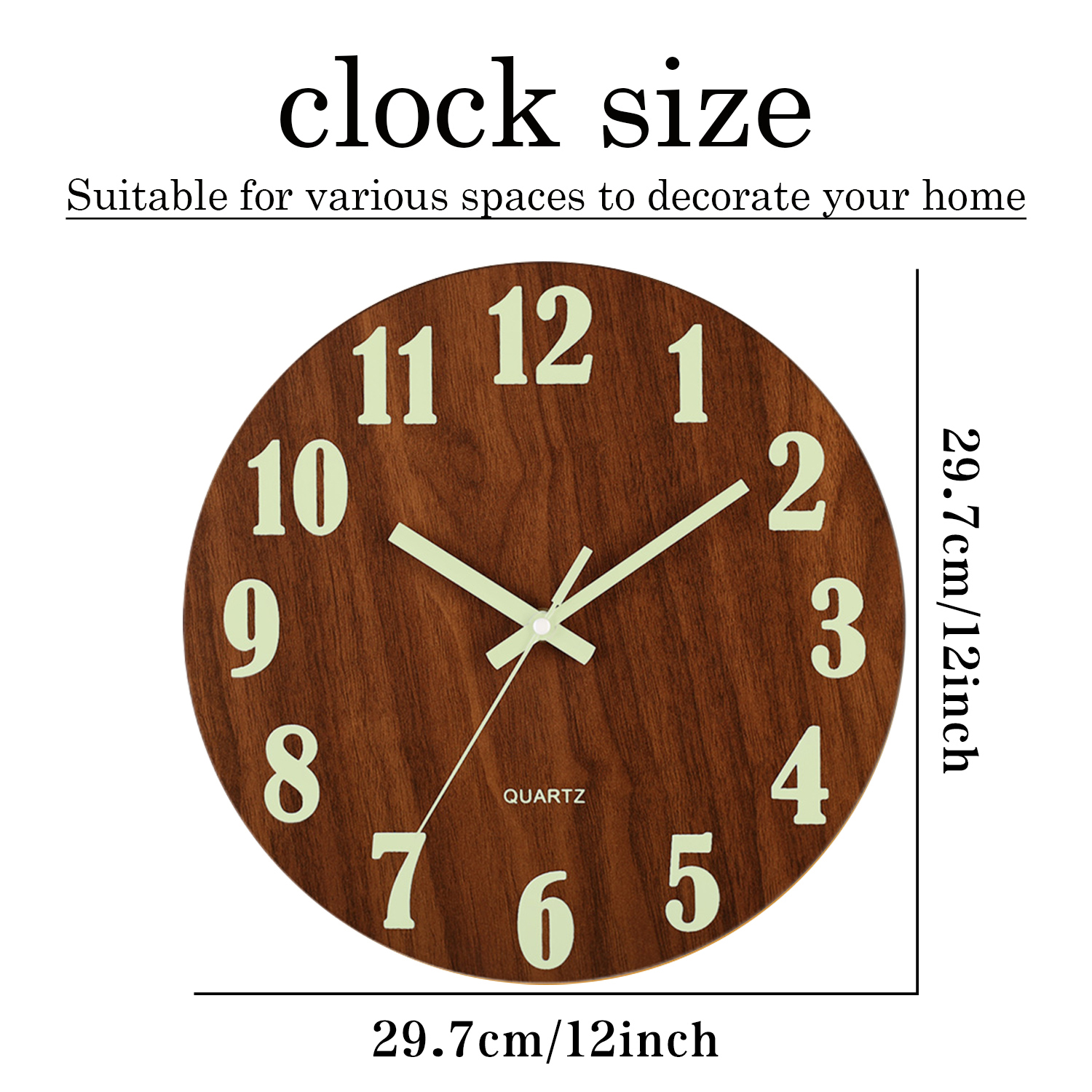 12 Inch Luminous Wall Clock Wo - Resin Art Wall Clock のレビューと価格