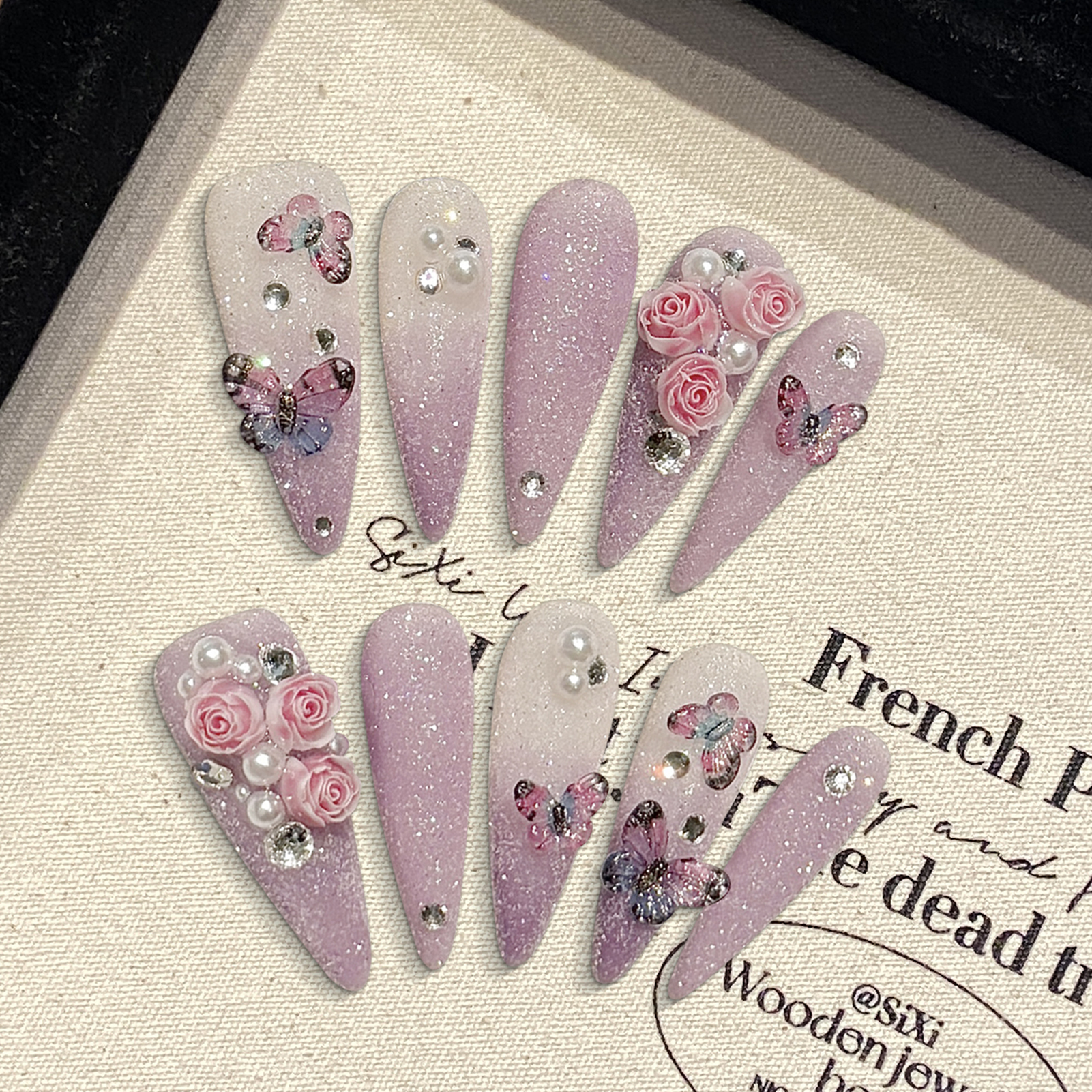 10pcs Long Stiletto Handmade F - Resin Art Glitter のレビューと価格
