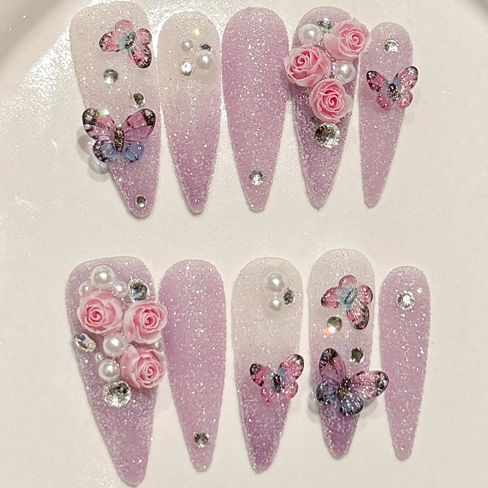 10pcs Long Stiletto Handmade F - Resin Art Glitter のレビューと価格