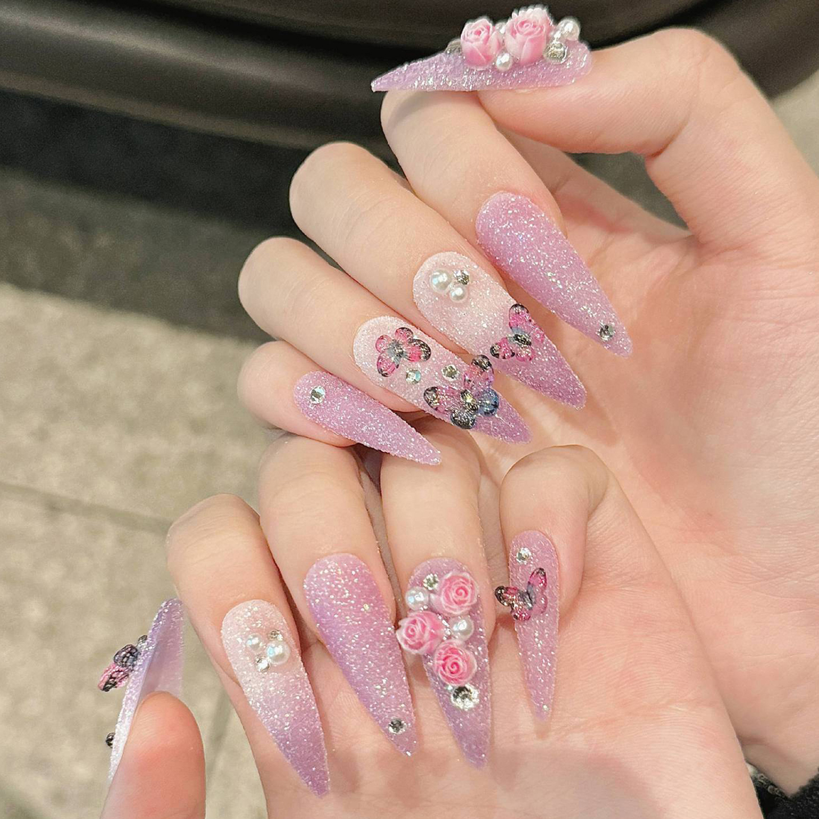 10pcs Long Stiletto Handmade F - Resin Art Glitter のレビューと価格