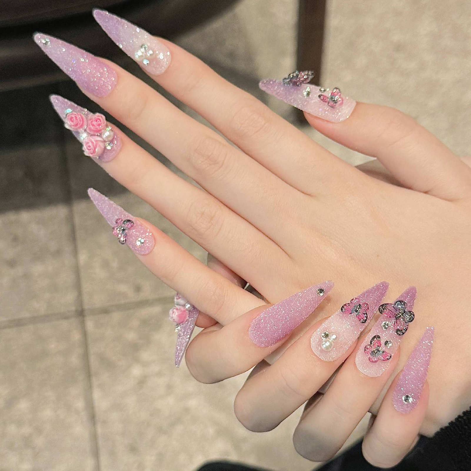 10pcs Long Stiletto Handmade F - Resin Art Glitter のレビューと価格