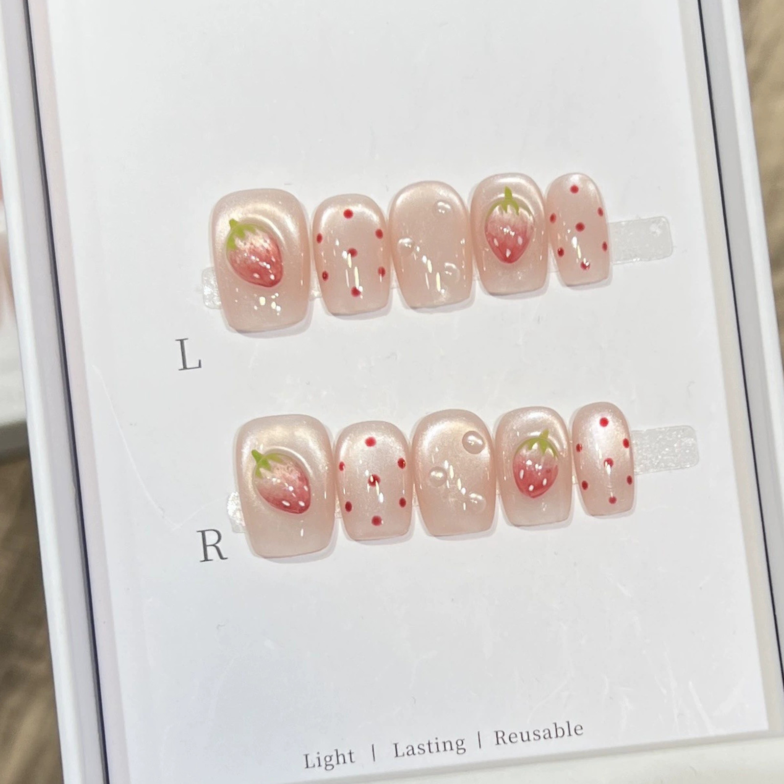 10PCS Short Square Fake Nails  - Resin Art Flowers のレビューと価格