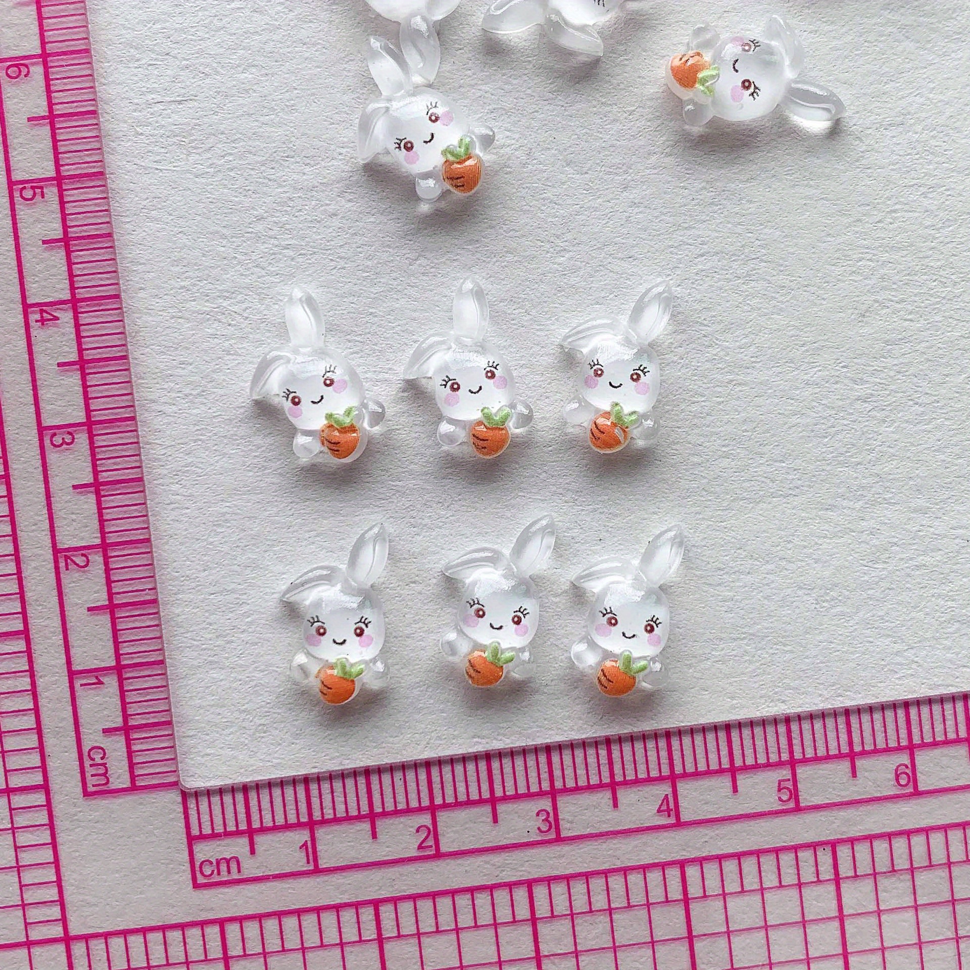 50/100pcs Mini Transparent Rab - Resin Art Earrings Material のレビューと価格