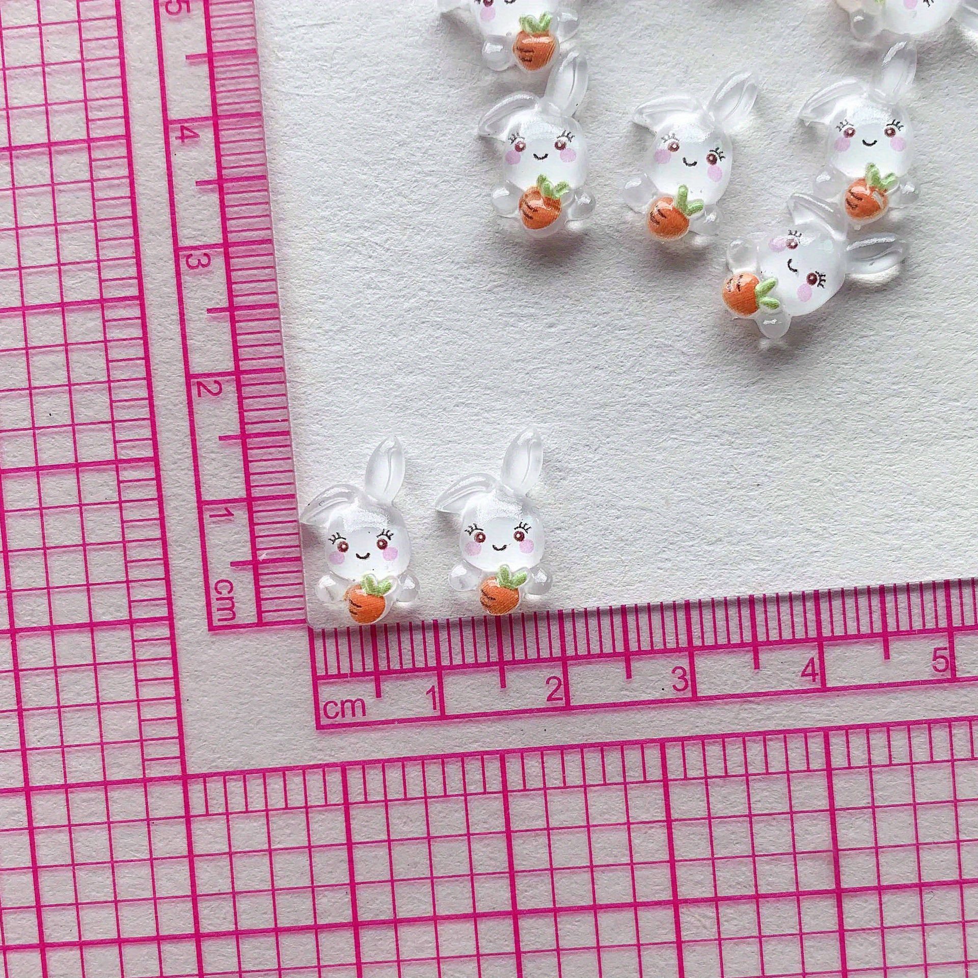 50/100pcs Mini Transparent Rab - Resin Art Earrings Material のレビューと価格