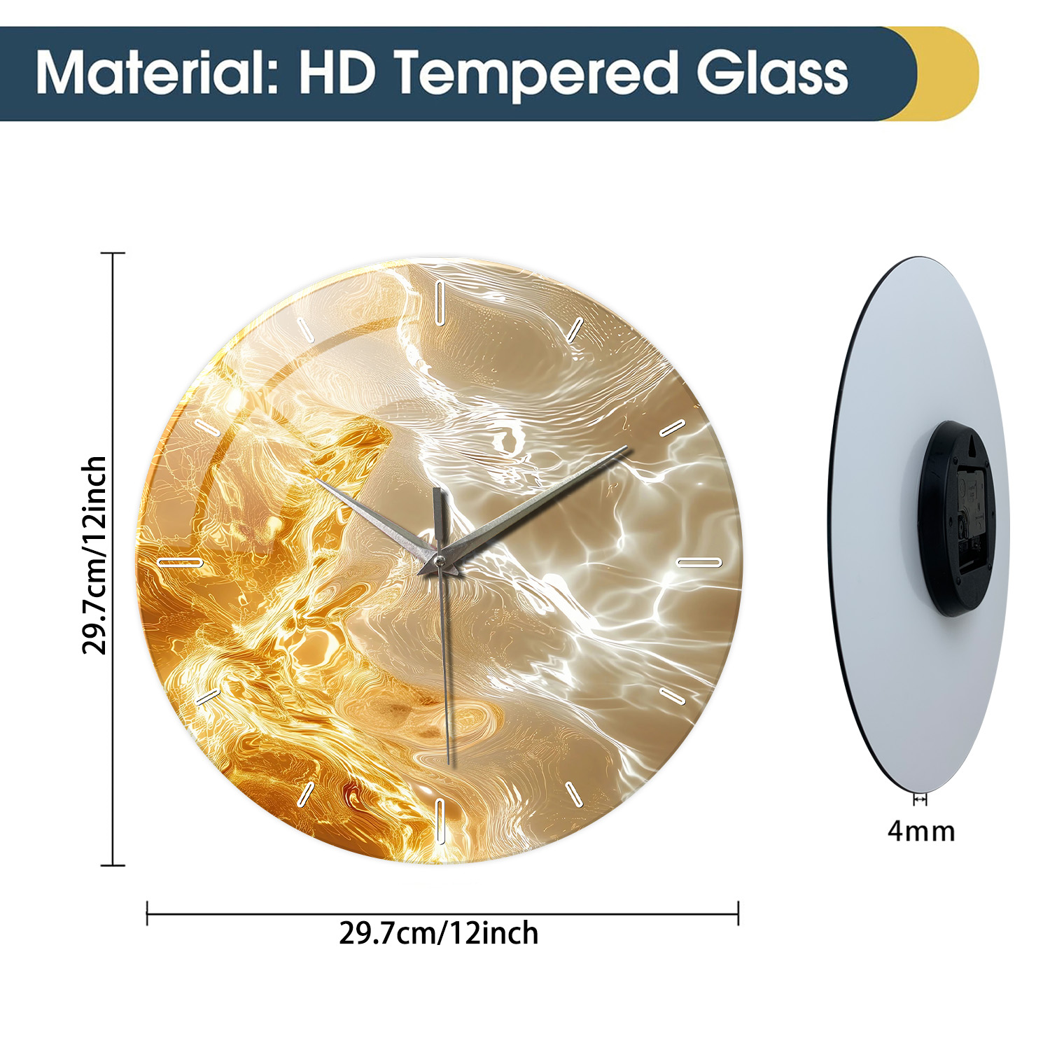 1pc glass wall clock, modern l - Resin Art Wall Clock のレビューと価格