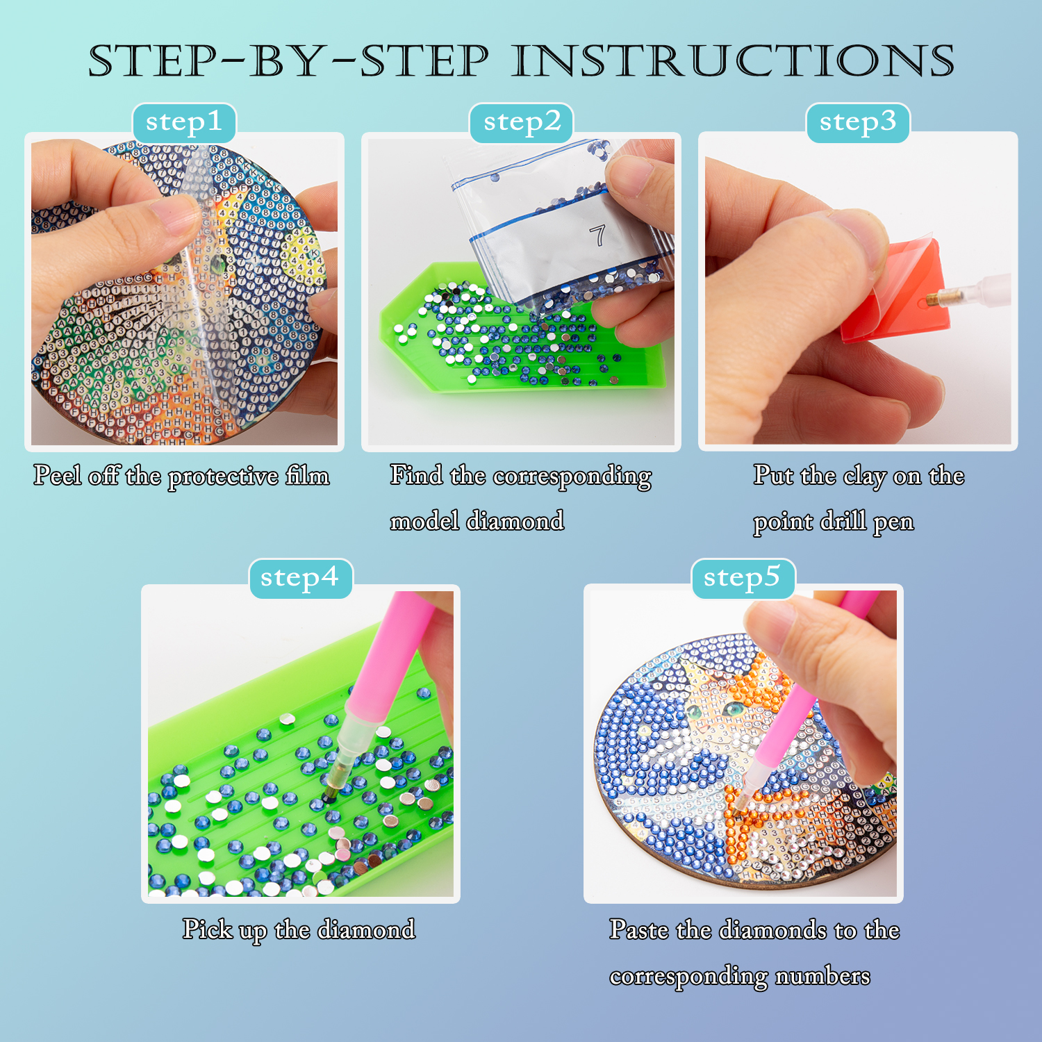 8 pieces/set of diamond painte - Resin Art Work のレビューと価格