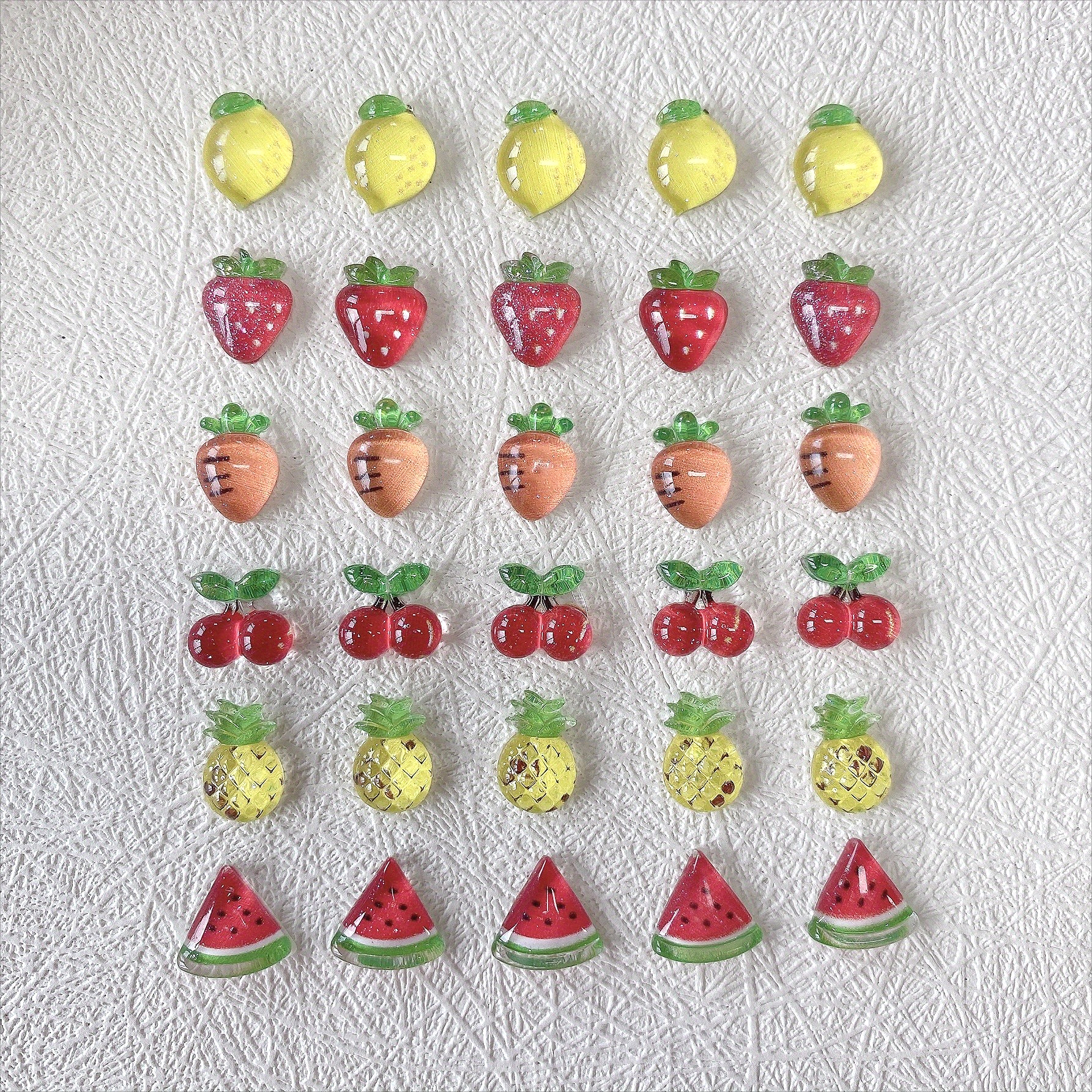 50pcs Resin Summer Fruit Carto - Resin Art Earrings Material のレビューと価格