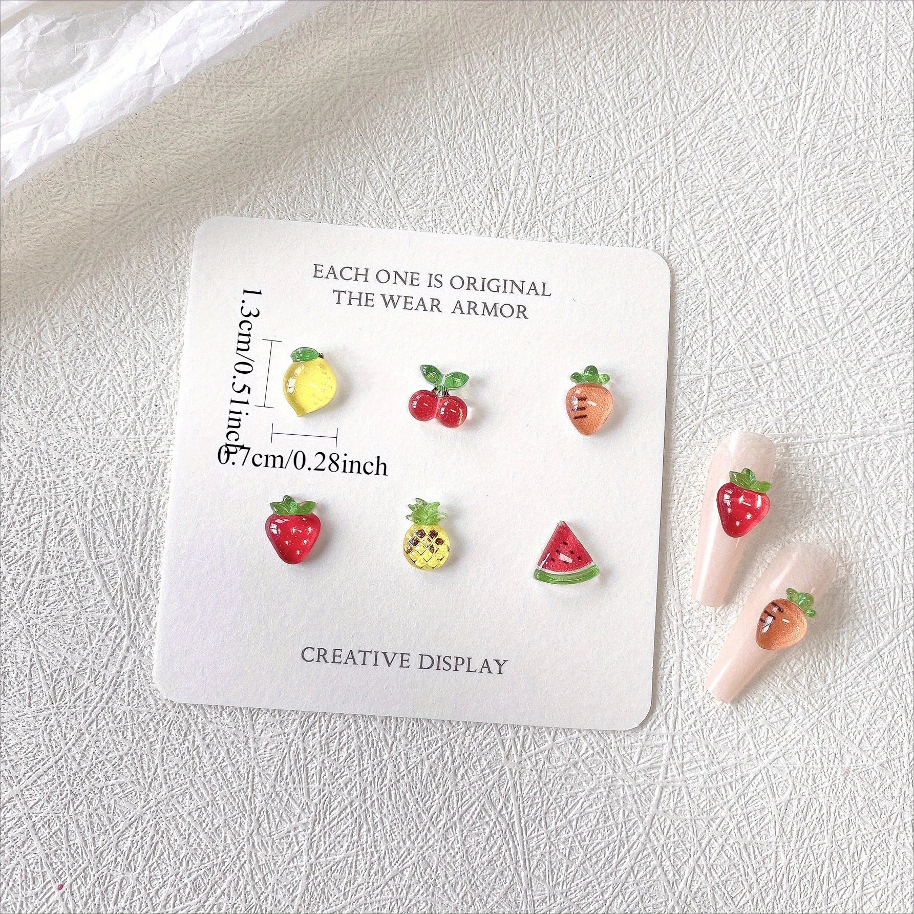 50pcs Resin Summer Fruit Carto - Resin Art Earrings Material のレビューと価格