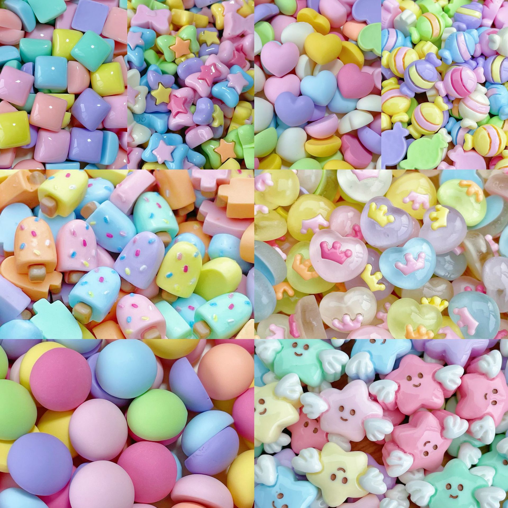 20/30/50Pcs Mixed Mini Cartoon - Resin Art Earrings Material のレビューと価格