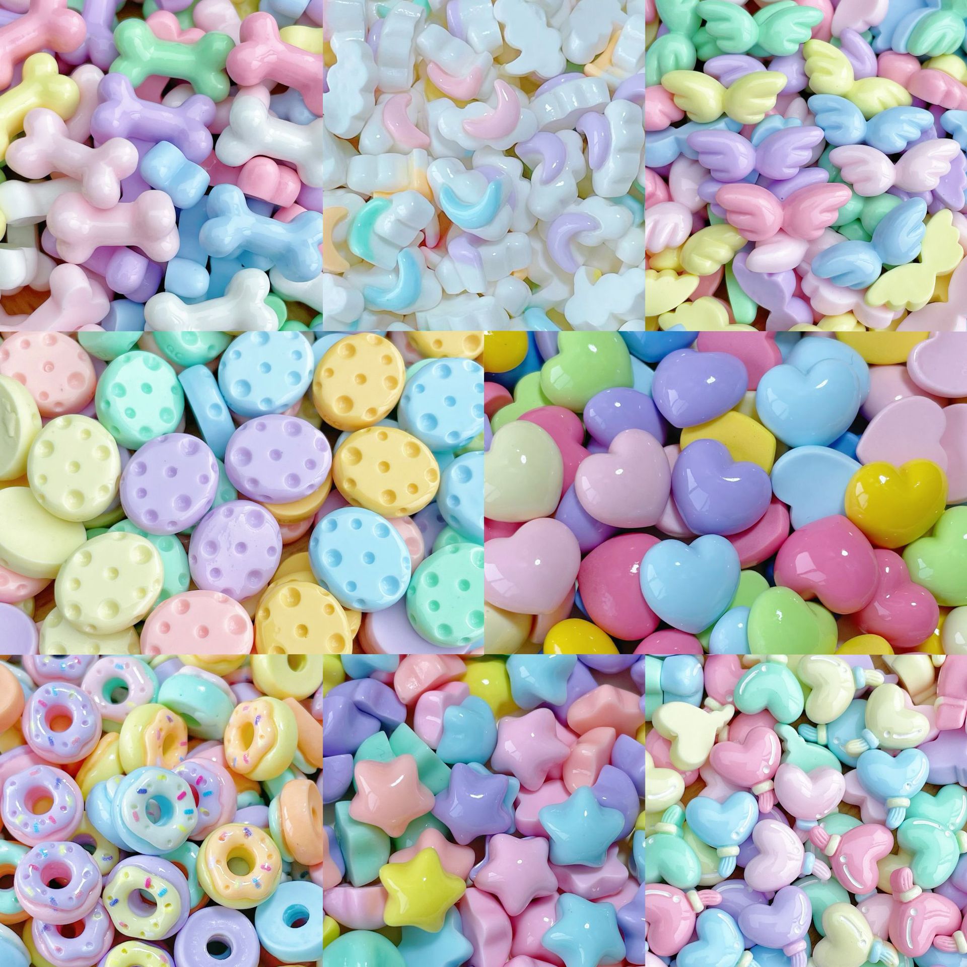 20/30/50Pcs Mixed Mini Cartoon - Resin Art Earrings Material のレビューと価格