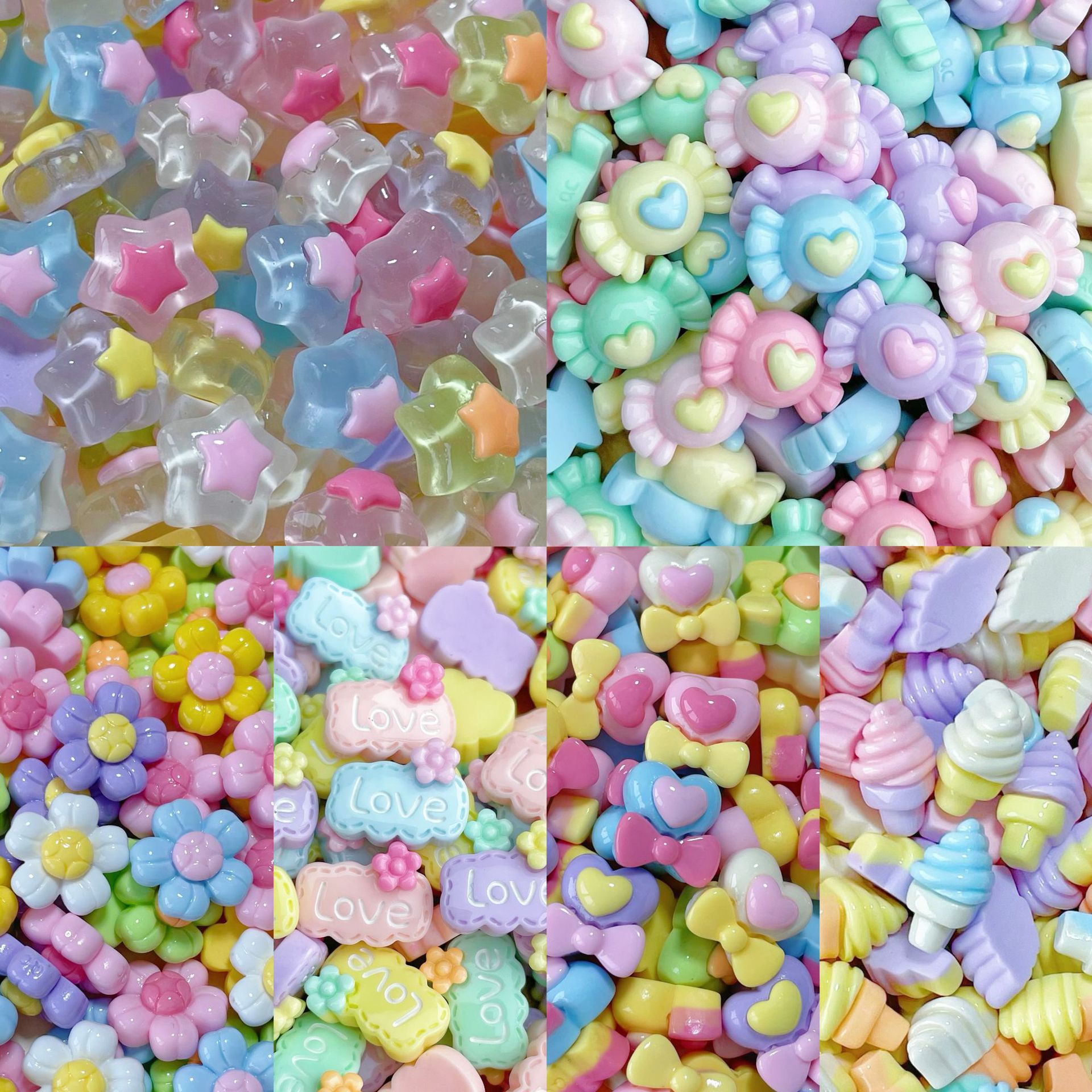 20/30/50Pcs Mixed Mini Cartoon - Resin Art Earrings Material のレビューと価格