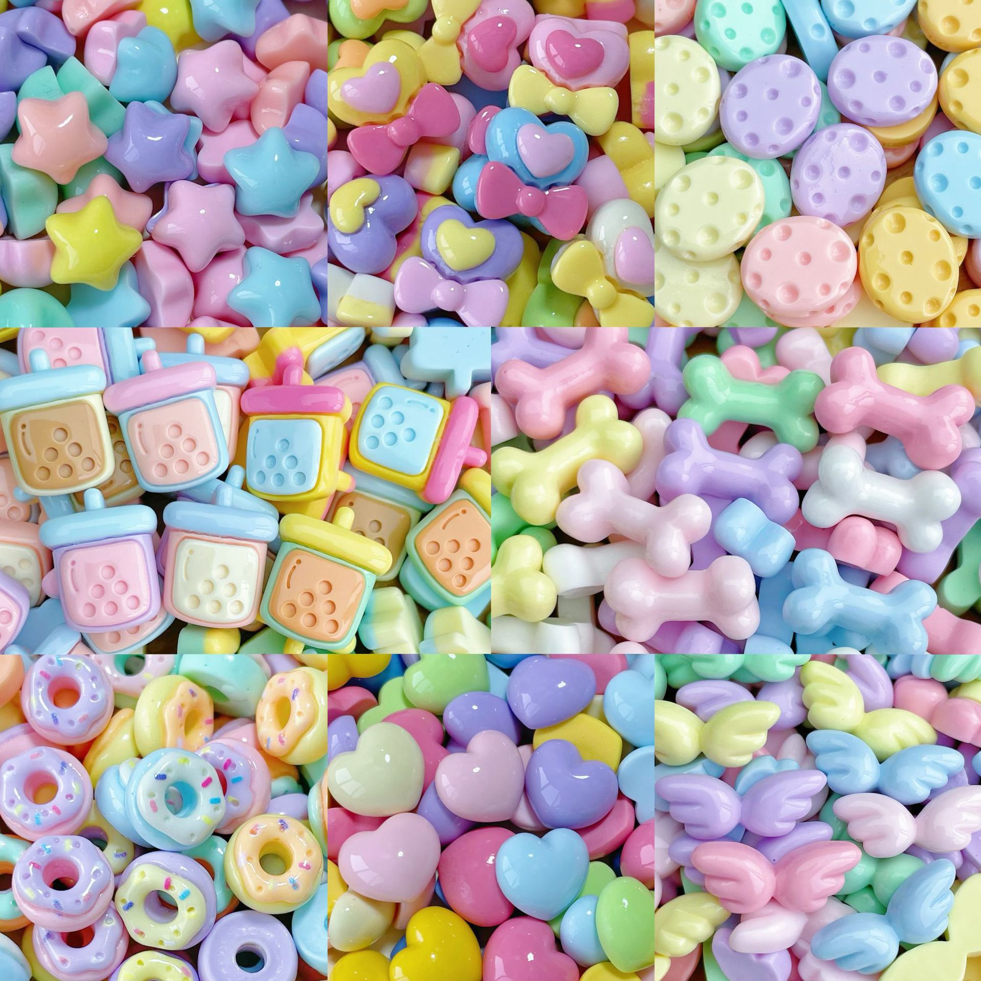 20/30/50Pcs Mixed Mini Cartoon - Resin Art Earrings Material のレビューと価格