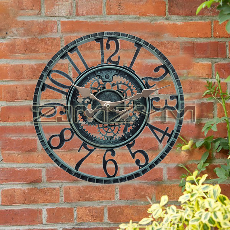 12 Inch Indoor/Outdoor Retro W - Resin Art Wall Clock のレビューと価格
